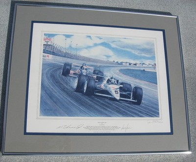 Al Unser Jr./Bobby Rahal Signed Jim Swintal IndyCar Fastest 500 no. 228/500- 27''