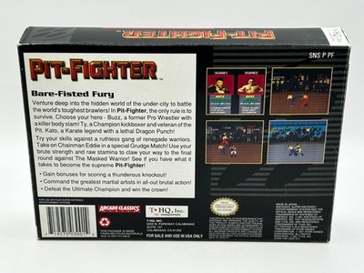Pit Fighter (Super Nintendo SNES, 1992)   Box & Cartridge Only   Tested & Works