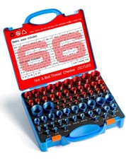 66 Nut and Bolt Thread Checker with Storage Box, 66 Sizes, Blue