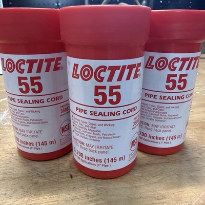 Lot Of 3 Loctite 55 Pipe Sealing Thread Cord Water and Gas Leak Fix 5700 Inches