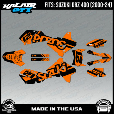 Graphics kit for Suzuki DRZ400 SM, S and E (2000-2024) Enigma Series-Orange