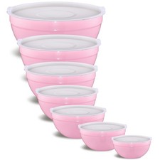 Onlycooker Pink Mixing Bowls With Airtight mixing bowl-7 pieces, 