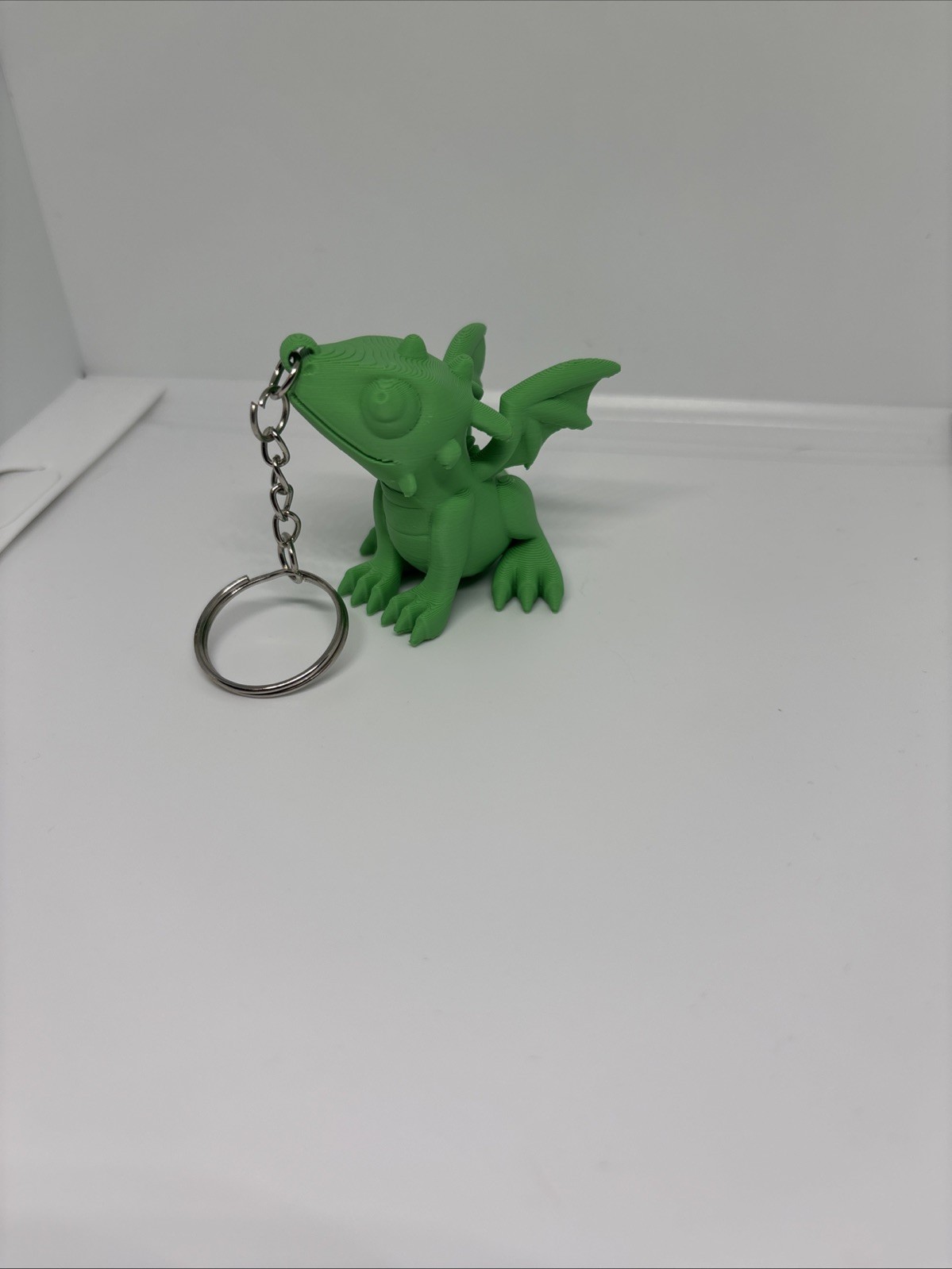 Multicolor 3D Printed Articulated Dragon Keychain Green