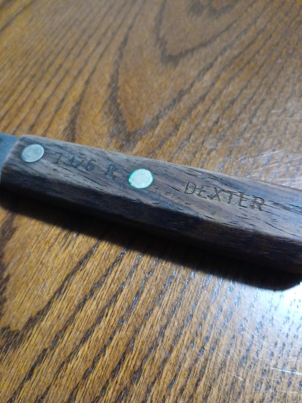 VINTAGE DEXTER 10.5" CARBON STEEL CHEF KNIFE MODEL #1376 R