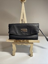 Nine West Black Clutch Wristlet Fold Over Snap Closure