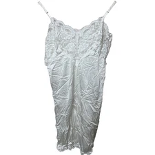 Vintage Slip Dress Adjustable White Petite Size 36