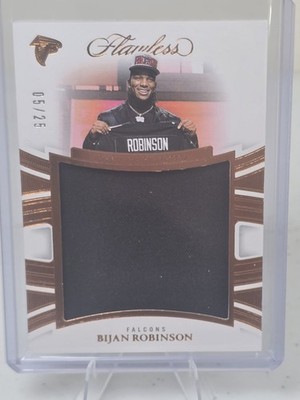 2025 PANINI FLAWLESS BIJAN ROBINSON DRAFT NIGHT WORN JUMBO JERSEY SP # 05/25 !