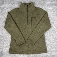 Simms Pullover Mens S Rivershed Fleece Green Quarter Zip Sweater Long Sleeve