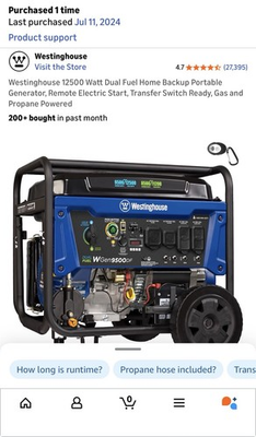 #ad 12500w Generator $699 Brand New Never Used. Pick Up Only SE Houston 77058 $699.00