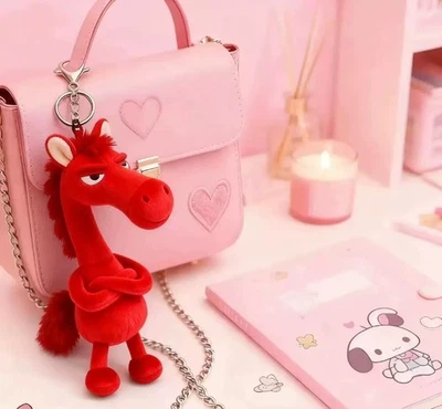 2026 Year of the Horse Lucky Black Horse Plush Zodiac Keychain Bag Charm