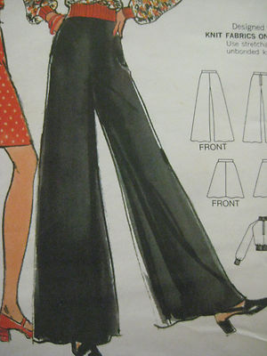 Vintage Butterick 3244 WIDE-LEG FLARED RETRO PANTS SLACKS Sewing ...