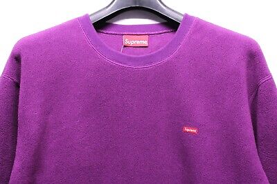 Supreme NYC Polartec Small Box Logo Crewneck Sweater Purple Mens XL  FW18SW79 New | eBay