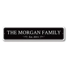 Personalized Family Name Established Year Date Sign Custom Aluminum Metal Plaque