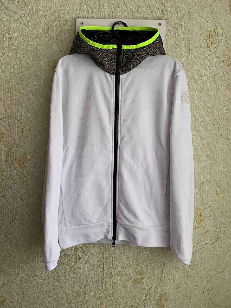 Moncler Maglia Cardigan Cotton Monogram Zip Hoodie Jacket Size S