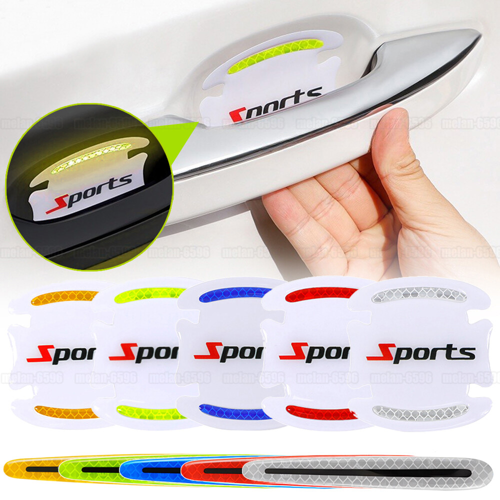 8pcs Reflective Anti-Scratch Car Door Handle Protector Film Accessories