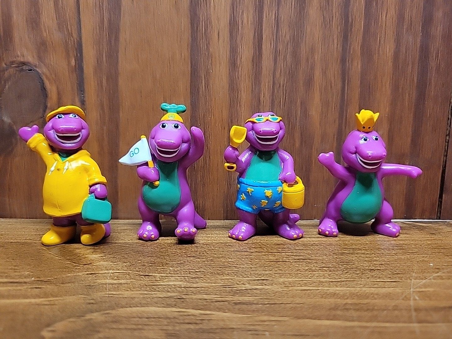 Vintage 1993 Barney Dinosaur PVC Figures Lot x 4 Cake Toppers | eBay