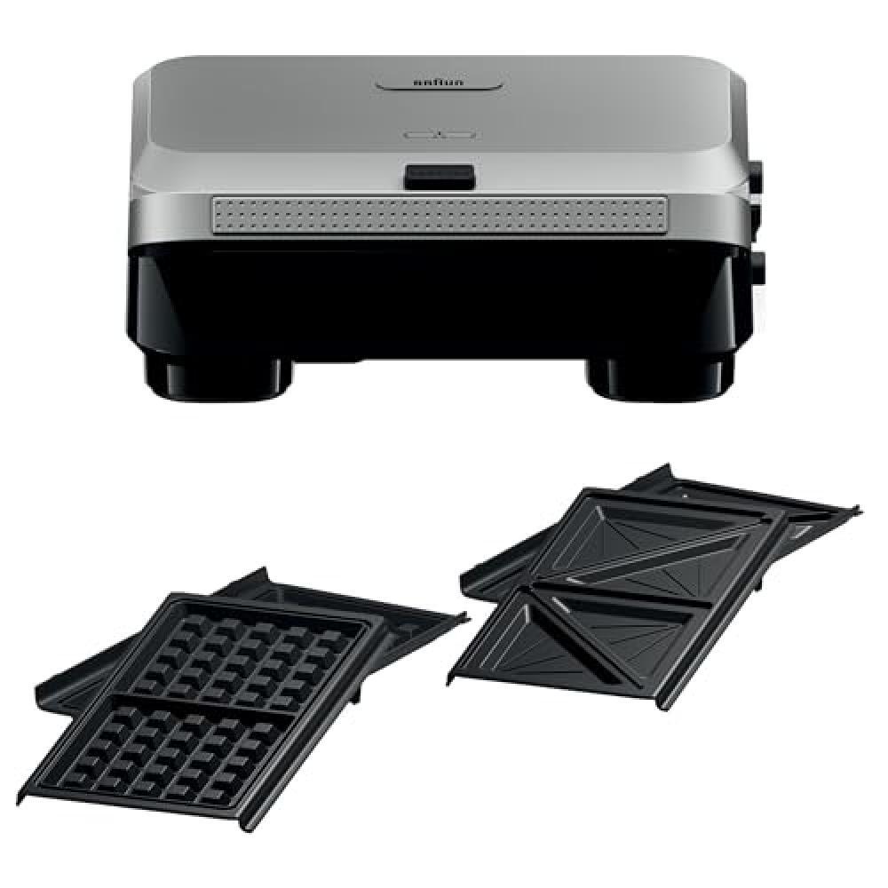 Braun SnackMaker 5 SM5005, Tostapane con Piastre per Sandwich e Cialde, Waffle M