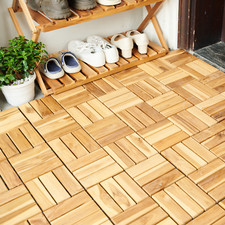 30pcs Interlocking Deck Patio Tile Flooring Pavers Tiles Outdoor 12''x 12'' Wood