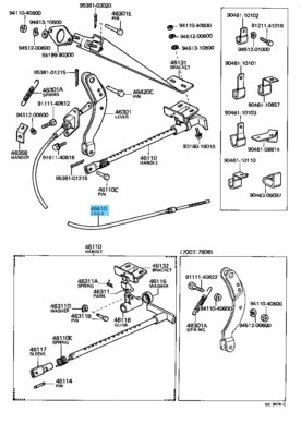 TOYOTA LAND CRUISER BJ40 79-80 Genuine Parking Brake Cable Assy No