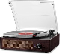 Bluetooth Vinyl Record Player,3-Speed Turntable with Stereo Speakers A