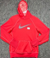 Nike Womens Therma-Fit Orange Athletic Active Wear Hoodie Size Small