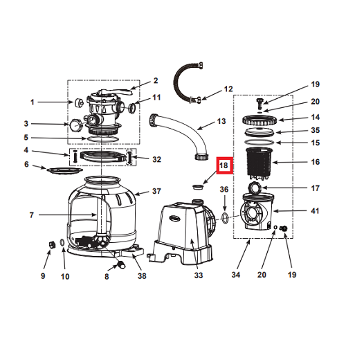 Intex SF90220 1 Replacement Part Pool L Shape O Ring For Sand Filter