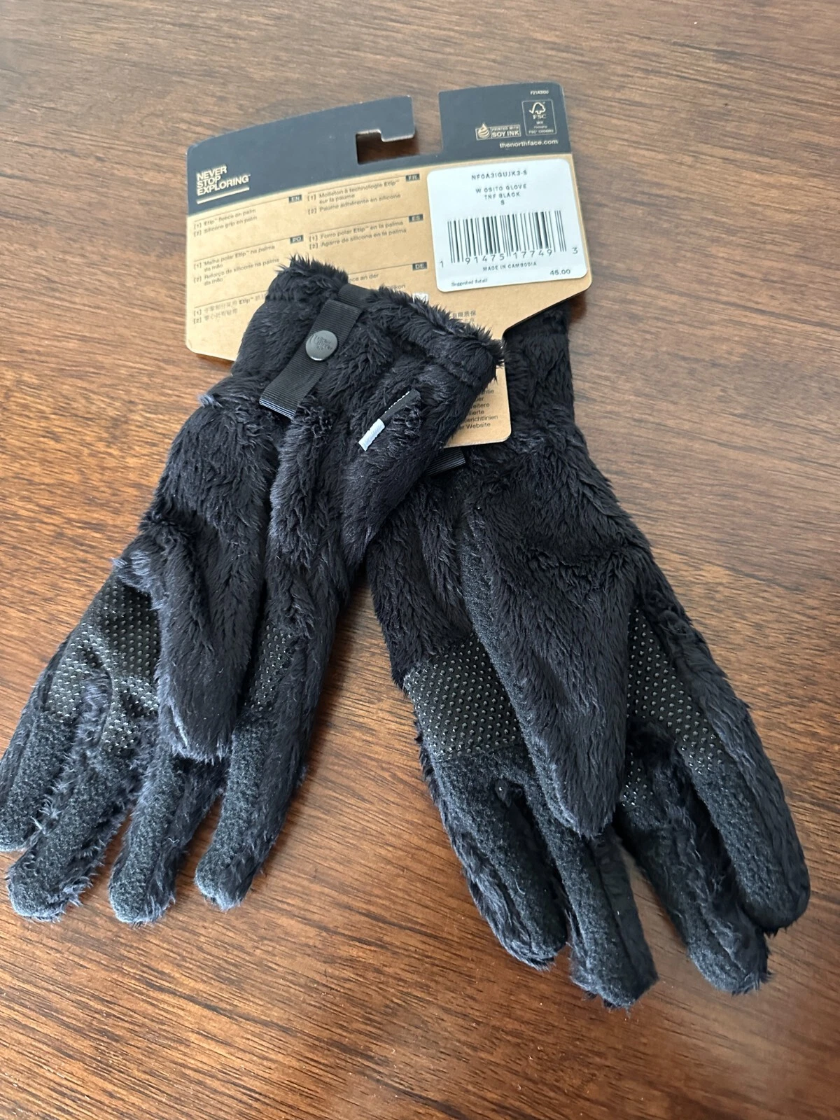 BNWT The North Face Osito Gloves - Touchscreen Compatible, Black, Size S