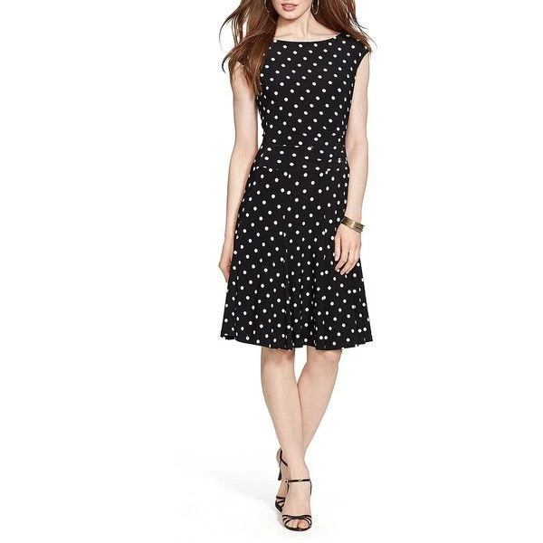 ralph lauren black polka dot dress