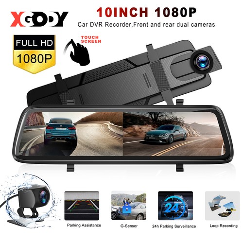 XGODY 3-Channel 4K Dash Cam With Front & Rear Cameras - 3" Screen, G-Sensor, Night Vision