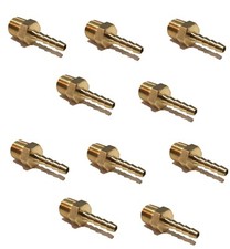  10 Pieces 1/8 HOSE BARB X 1/8 MALE NPT Brass Pipe Fitting Gas Fuel Water Air