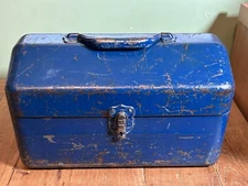 Simonsen toolbox with tray darkblue coolest tombstone 14" mancave cabin display