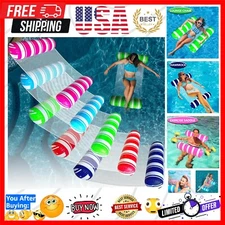 Vibrant 5 Pack Inflatable Hammock Floats - Cozy Lounge Chairs for Pool Fun