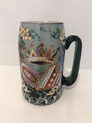 Vintage Glas Becher HANDBEMALT Emaille SIGNIERT CIRERA. MITTE 20. JAHRHUNDERT #4 