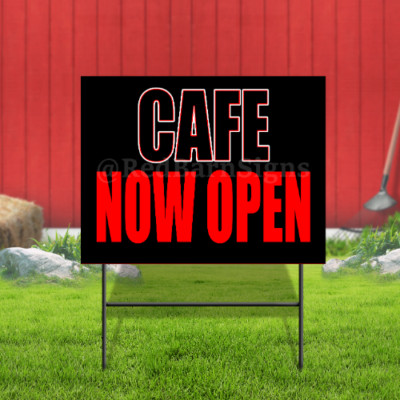 Cafe Now Open Coroplast Sign Plastic Indoor Outdoor Yard Sign | eBay