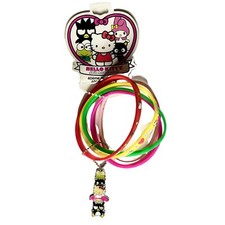 Hello Kitty 40th Anniversary Silicone Wristband Bracelet Set with Charm   NWT