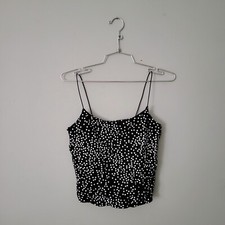 Primark Black White Polka Dot Cropped Camisole, size XS