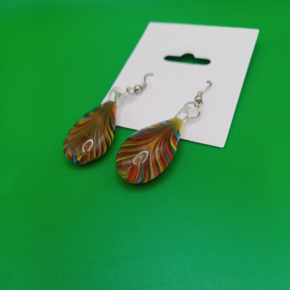 Hand blown glass earrings sale