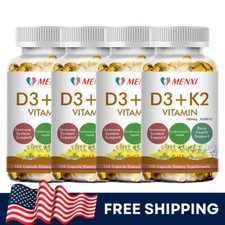 1-4 Packs Vitamin D3 10000 IU with K2 Softgel, Vegetarian Capsules High Strength