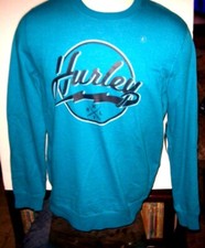 New Hurley sz large heather turquoise blue sweatshirt pull-over long sleeve