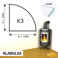 Camino Placca in vetro Parascintille Piastra Forno inferiore -K3
