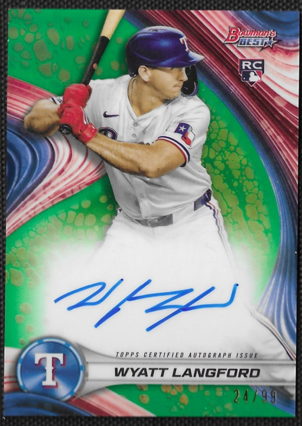 2024 Bowman's Best Wyatt Langford Best of 2024 Autographs Green /99