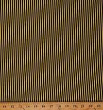Cotton Black and Yellow Stripes Bees Fabric Print by the Yard D383.52