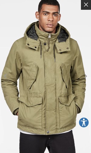 Raw Vodan Padded Hooded Jacket Green 