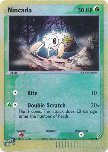 Pokemon Card - Dragon 67/97 - NINCADA (REVERSE holo-foil) - NM