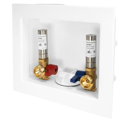EFIELD Washing Machine Box , 2 Valves ,1/2'' Push fit Inlet Water Hammer Arrestor