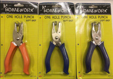 One-Hole Punch, Soft-grip Handle, Assorted Colors, Select