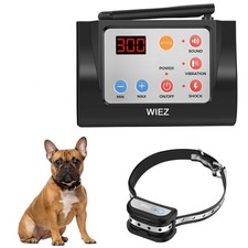 WIEZ 2-in-1 Dog Fence Wireless Training Collar for Outdoor, Electric black