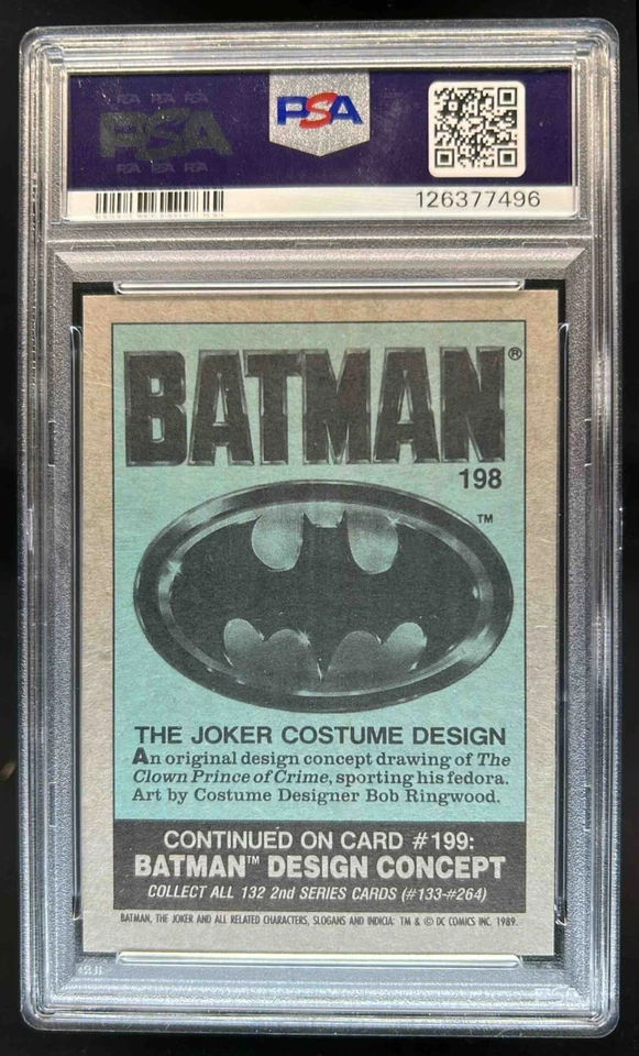 1989 Batman The Joker Costume Design #198 PSA 7 - Image 2 of 2