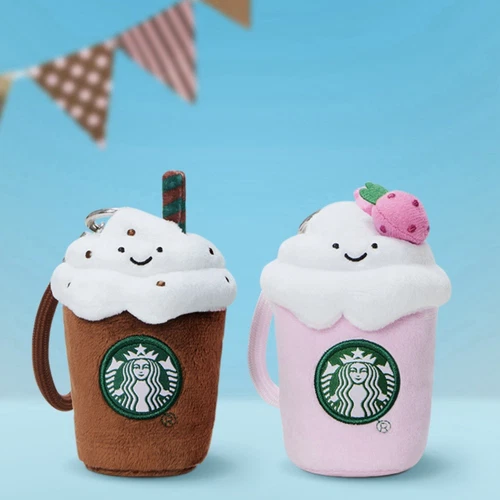 Starbucks 2025 China Summer Frappuccino Party Brown and Pink Keychain Set - Picture 3 of 5