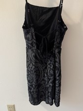 Lulus True Desire Black Sparkly Tie-Back Bodycon Mini Dress Size Medium